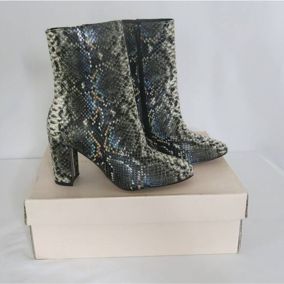 CHINESE LAUNDRY *NEW* KORALINE BOOT Mid Calf Size 6.5 Snakeskin Black Multi - Picture 11 of 13